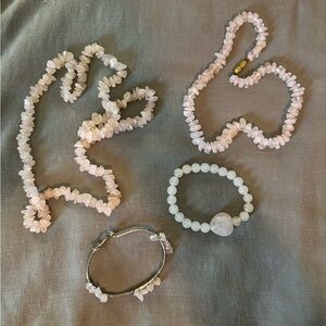 Rose Quartz Crystal Jewelry Lot
